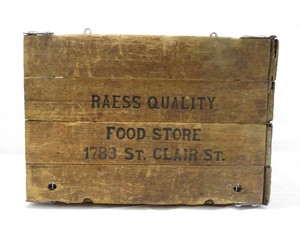 Vintage Raess Quality Food Store Wood Advertising Crate Hubbard Folding Box Co Minnesota