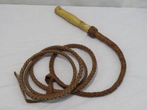 Vintage Leather Braid Bull Whip #10 Indiana Jones Costume Prop Decor