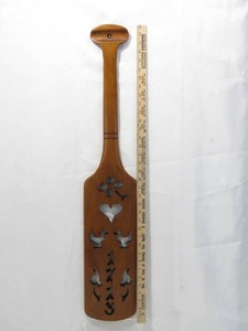 Vintage Tell City Chair Co. Carved Maple Decorative OarButter Paddle Wall Hanging 1970s