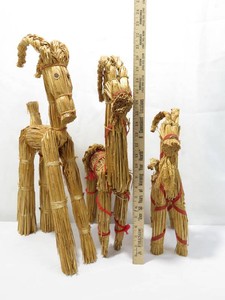 Grouping of 3 Traditional Scandinavian Straw Yule Goat Julbock Swedish