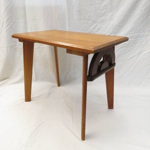 Vintage American Ranch Oak Side TableEnd Table Wagon Wheel Design