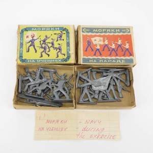Vintage USSR Toy Military Metal Soldiers wOriginal Boxes