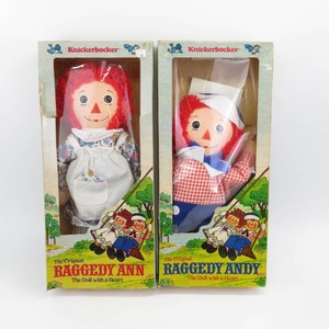 Vintage Original Raggedy Ann & Andy Plush Dolls wOriginal Boxes