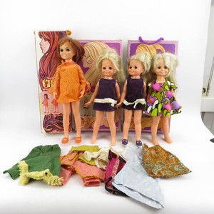 Vintage Ideal Crissy & Velvet Dolls wOriginal Boxes & Clothing
