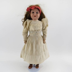 Antique German Minerva Head Doll wOutfit