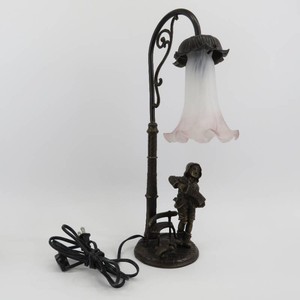 Vintage Demeter Chiparus Lily Lamp Boy Playing Accordion