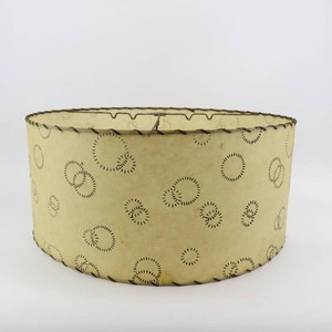 Large Original MCM 18 Fiberglass Drum Lamp Shade Atomic Motif