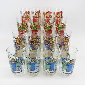 Grouping of 16 Vintage Alvin & The Chipmunks Collector Character Glasses wCarry Tray