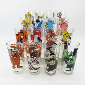 Grouping of 16 Vintage Collector Character Glasses-The Rescuers, RockyBullwinkle More