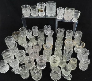 Large Grouping of Vintage Glass Toothpick Holders Many Styles 2-3