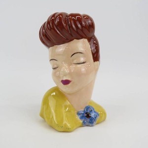 Beautiful Vintage MCM Ceramic Lady Head Vase