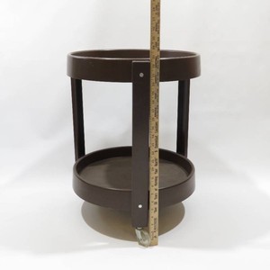Vintage MCM Round Brown Plastic Bar CartPlant Stand