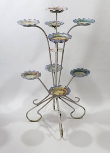 Vintage MCM Wrought Iron Garden Plant Stand