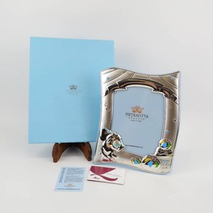 Italian Bi-Laminate Silver Childrens Picture Frame by Pietrafitta Argento Elephant wBalls