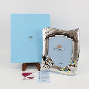 Italian Bi-Laminate Silver Childrens Picture Frame by Pietrafitta Argento Elephant wBalls