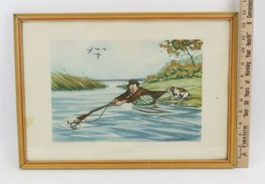 Vintage Iconic Comedic Colored Etching Le Chien Qui Ne Rapporte Pas Boris OKlein