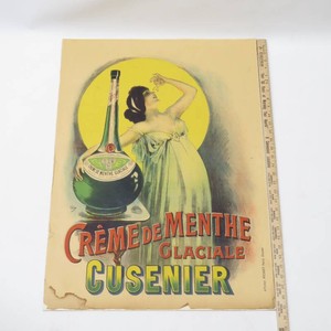 Rare Creme De Menthe GlacialeCusenier. Ca. 1899 Poster