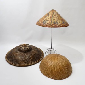 Grouping of 3 Vintage Traditional Headwear Filipino Salakot & More
