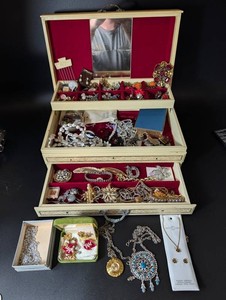 Mixed Lot Deltah Bracelet, Ilona Pendant Watch & Costume Jewelry
