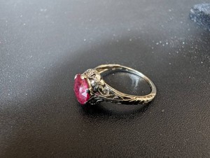 Red Gemstone Floral Ring