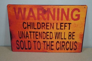 Vintage Style Metal Sign - Warning