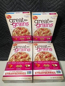 Post Great Grains Red Berry Almond Crunch Cereal (Lot of 4)