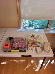Assorted Hand Tools & Hardware Lot Plano Organizers Screws Anchors