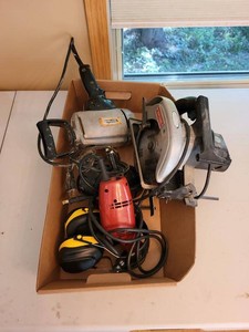 Lot of Assorted Power Tools w Sears Saw Milwaukee Drill Earmuffs