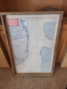 Framed South Florida Maxi Waterproof Nautical Chart Coastal Wall Art