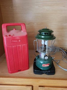 Coleman Double Mantle Gas Camping Lantern with Red Carry Case