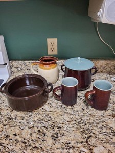Regina USA Pottery Canister Mugs Bowl Pitcher Stoneware Lot