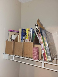 Mixed Books & Office Supplies Lot w Organizers Atlases Envelopes