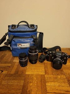 Nikon F3 35mm SLR Camera Kit w 28mm & Micro-Nikkor Lenses Bag