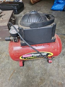 Coleman Powermate VP201 Portable Air Compressor Dual Gauge Red Tank