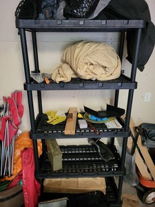 Black Plastic Utility Shelving Unit 5 Tier Freestanding Storage Rack