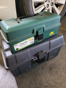 Plano Tool Box Lot With Assorted Hand Tools Plumbing Repair Parts