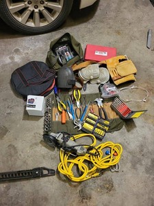 Porter-Cable Angle Grinder Tool Lot w Hose Cord Bits Pouch Gear