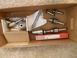 Lot of Assorted Lathe Tooling MT2 Arbors Live Center Mandrel Saver