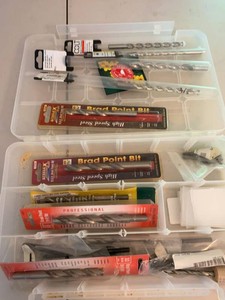Lot of Assorted Drill Bits Colt SteeleX Fisch w Organizer Case