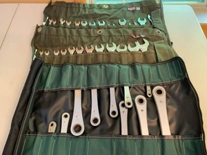 Craftsman & Assorted Wrench Roll Lot SAE Metric Ratcheting Open End
