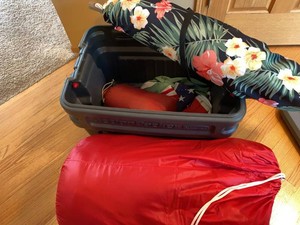 Lot of Assorted Camping Gear Sleeping Bags Outdoor Mat Tote
