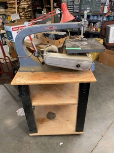 Delta Milwaukee Vintage Scroll Saw on Stand With Work Light