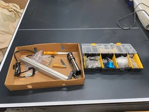 Box Lot of Assorted Sharpening Jig Parts Hand Tools & Hardware