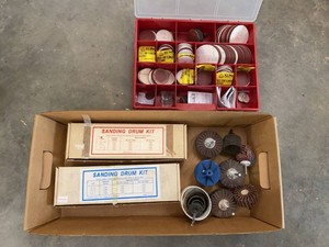 Assorted Sanding Drum Kit Abrasive Discs Flap Wheels Tool Lot