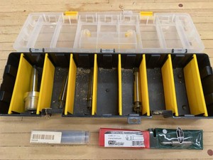 Wood Lathe Accessory Lot Drive Center Cutters in Organizer Case