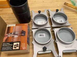 Rockler 4in Dust Collection Blast Gates & Bracket Set Shop Hose