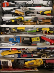 Assorted Hand Tools Utility Knives Chisels Wrench Pliers Mixed Lot