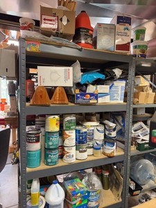 Lot of Assorted Paint, Cleaning Supplies & Shop Materials