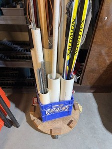 Lot of Assorted Building Materials with Salomon Skis Copper PVC
