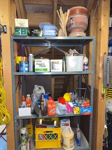Lot of Assorted Garage Workshop Supplies Chemicals & Storage Items